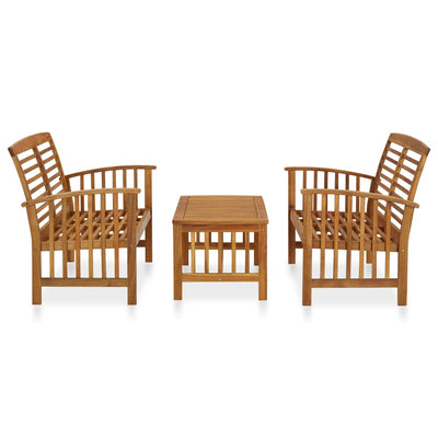 vidaXL 3 Piece Garden Lounge Set Solid Acacia Wood