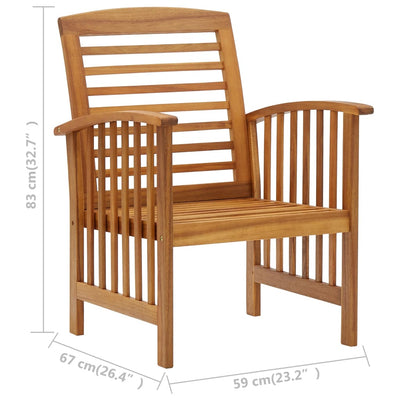 vidaXL 4 Piece Garden Lounge Set Solid Acacia Wood