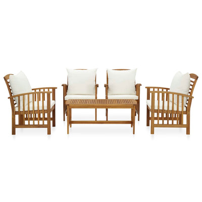 vidaXL 5 Piece Garden Lounge Set with Cushions Solid Acacia Wood