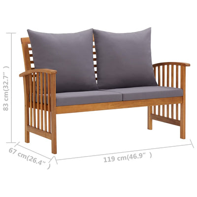 vidaXL 5 Piece Garden Lounge Set with Cushions Solid Acacia Wood (310258+310261+310264)