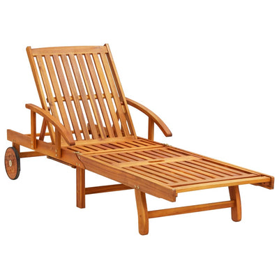 vidaXL 2 Piece Sunlounger Set with Table Solid Wood Acacia
