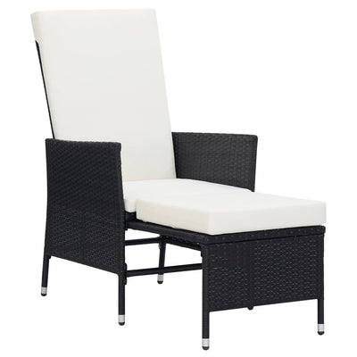 vidaXL 3 Piece Garden Lounge Set with Cushions Poly Rattan Black