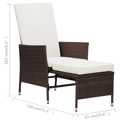 vidaXL 3 Piece Garden Lounge Set with Cushions Poly Rattan Black