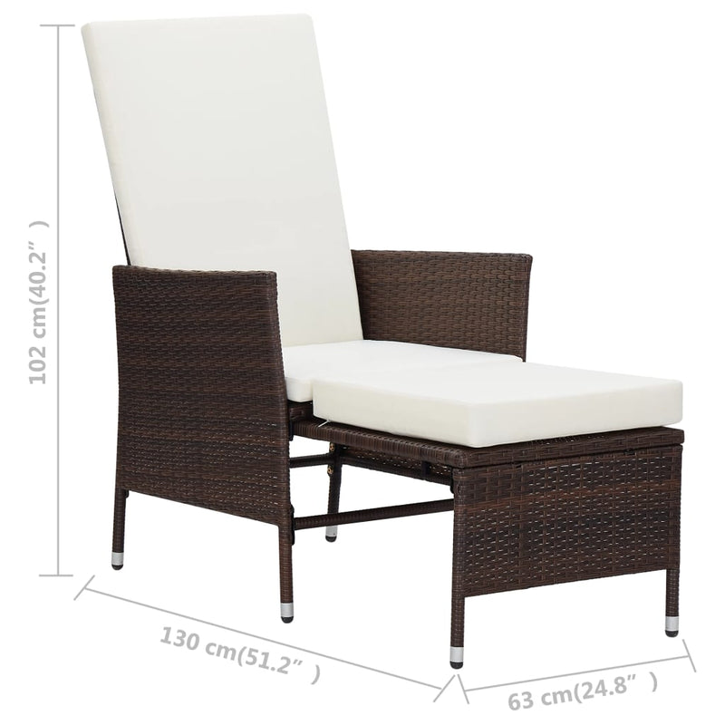 vidaXL 3 Piece Garden Lounge Set with Cushions Poly Rattan Black