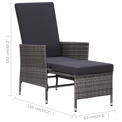 vidaXL 3 Piece Garden Lounge Set with Cushions Poly Rattan Black