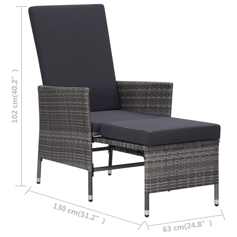 vidaXL 3 Piece Garden Lounge Set with Cushions Poly Rattan Black