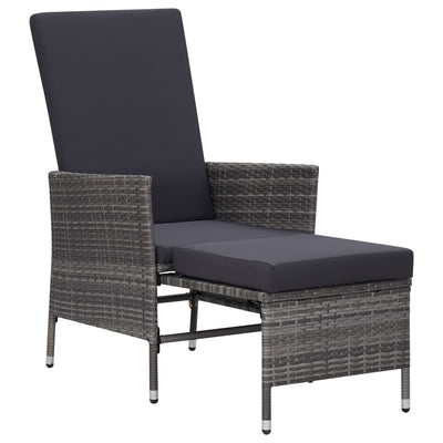 vidaXL 3 Piece Garden Lounge Set with Cushions Poly Rattan Black