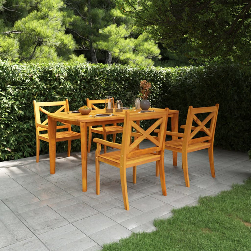 vidaXL 7 Piece Garden Dining Set Solid Wood Acacia