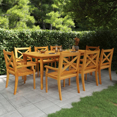 vidaXL 7 Piece Garden Dining Set Solid Wood Acacia