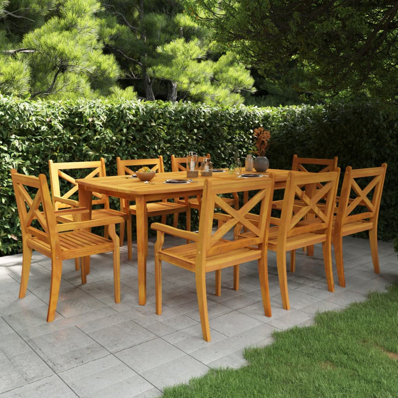 vidaXL 7 Piece Garden Dining Set Solid Wood Acacia