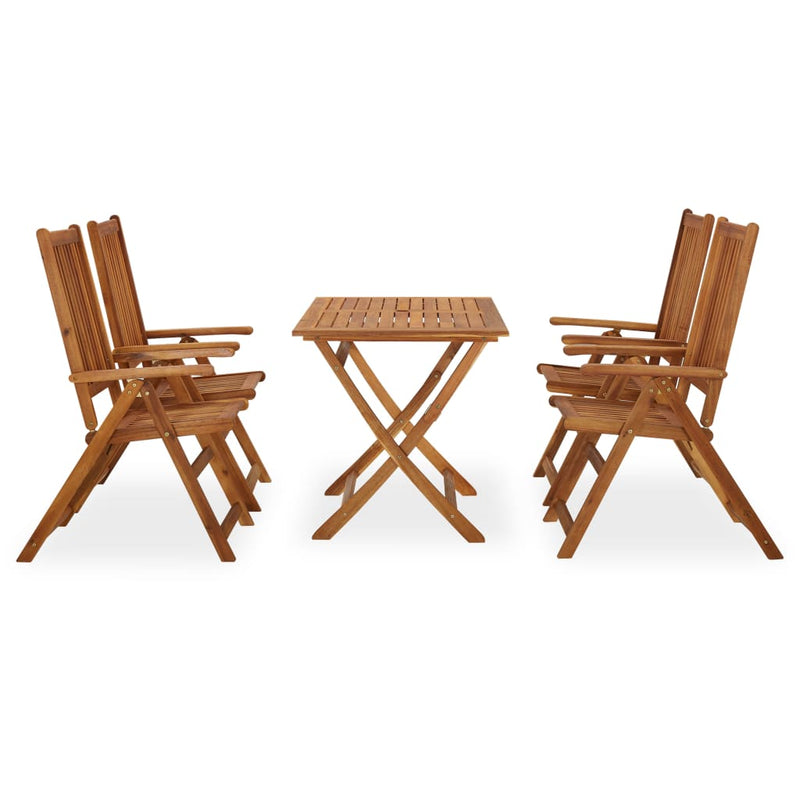 vidaXL 5 Piece Garden Dining Set Solid Acacia Wood