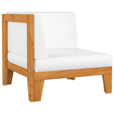 vidaXL 2-Seater Sofa with Cream White Cushions Solid Acacia Wood