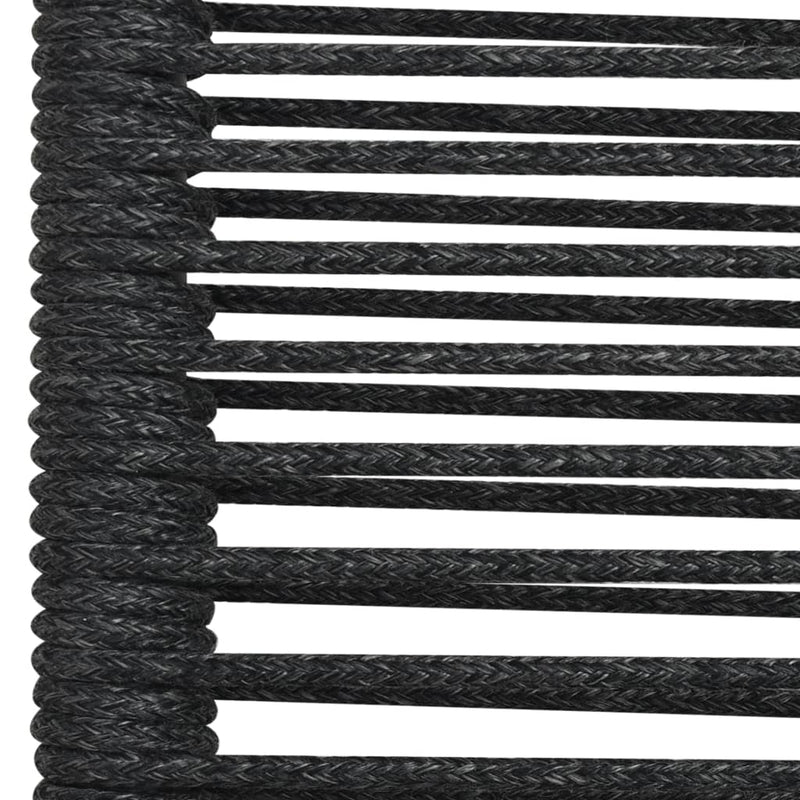 vidaXL 5 Piece Garden Dining Set Cotton Rope and Steel Black