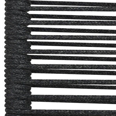 vidaXL 3 Piece Garden Dining Set Cotton Rope and Steel Black