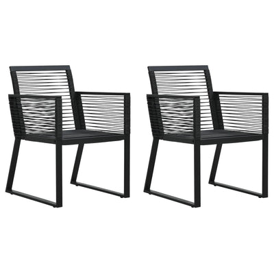 vidaXL 3 Piece Outdoor Dining Set PVC Rattan Black