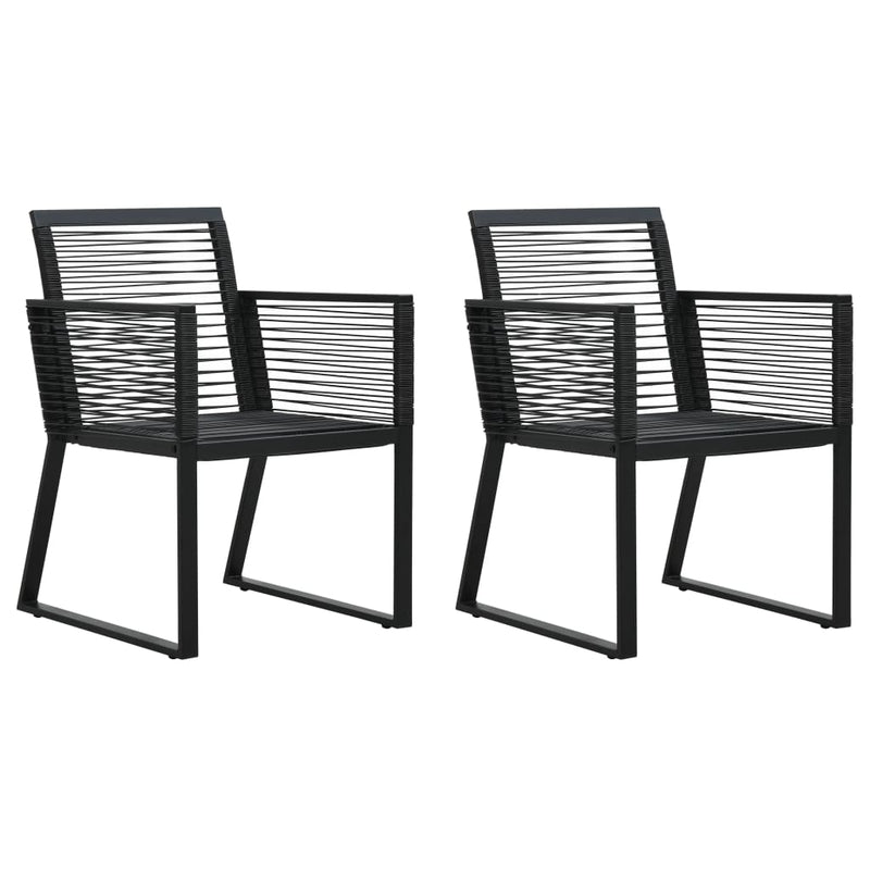 vidaXL 3 Piece Outdoor Dining Set PVC Rattan Black