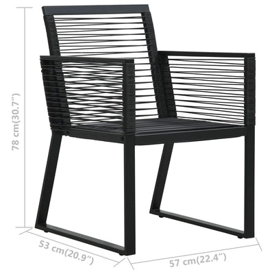 vidaXL 3 Piece Outdoor Dining Set PVC Rattan Black