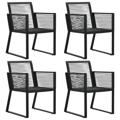 vidaXL 5 Piece Outdoor Dining Set PVC Rattan Black
