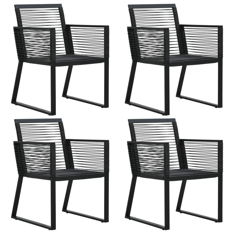 vidaXL 5 Piece Outdoor Dining Set PVC Rattan Black