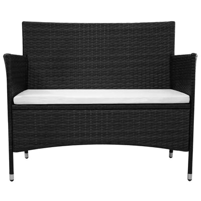 vidaXL 2 Piece Garden Lounge Set with Cushion Poly Rattan Brown