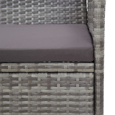 vidaXL 2 Piece Garden Lounge Set with Cushion Poly Rattan Brown