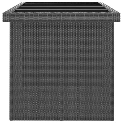 vidaXL 9 Piece Outdoor Dining Set with Cushions Poly Rattan Black