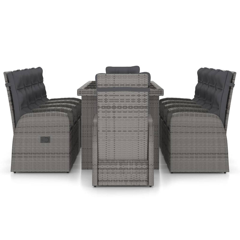 vidaXL 11 Piece Outdoor Dining Set with Cushions Poly Rattan Black