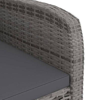 vidaXL 11 Piece Outdoor Dining Set with Cushions Poly Rattan Black