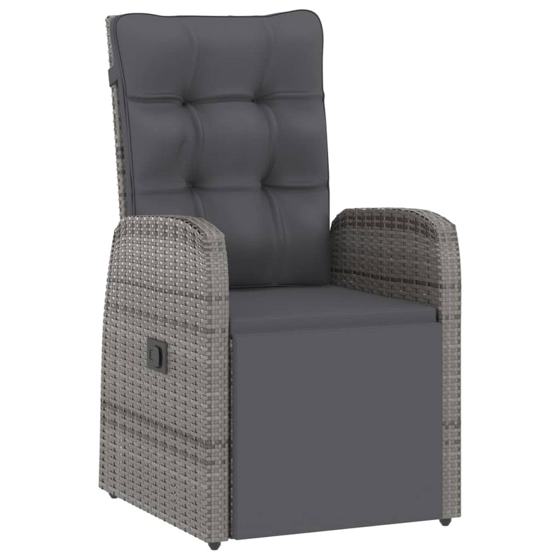 vidaXL 11 Piece Outdoor Dining Set with Cushions Poly Rattan Black