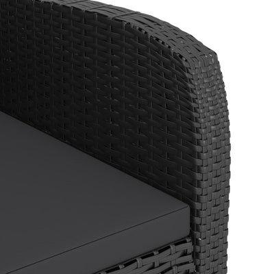 vidaXL 11 Piece Outdoor Dining Set with Cushions Poly Rattan Black