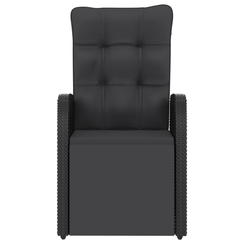 vidaXL 11 Piece Outdoor Dining Set with Cushions Poly Rattan Black