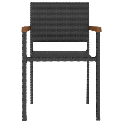 vidaXL 7 Piece Outdoor Dining Set Poly Rattan Black