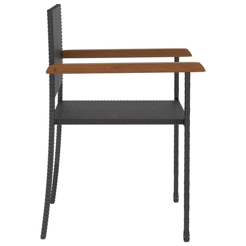 vidaXL 7 Piece Outdoor Dining Set Poly Rattan Black