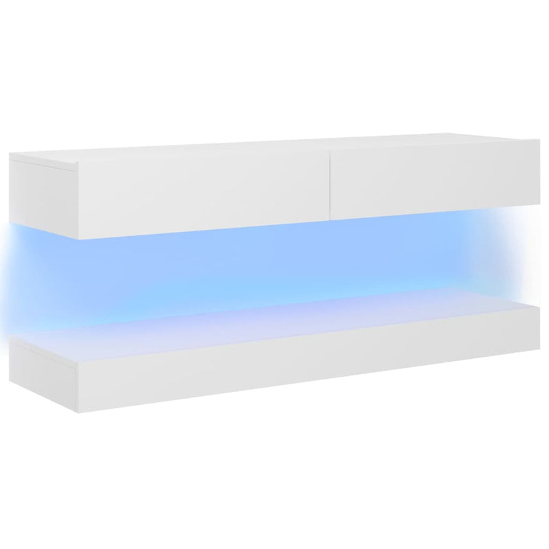 vidaXL TV Cabinet with LED Lights White 120x35 cm