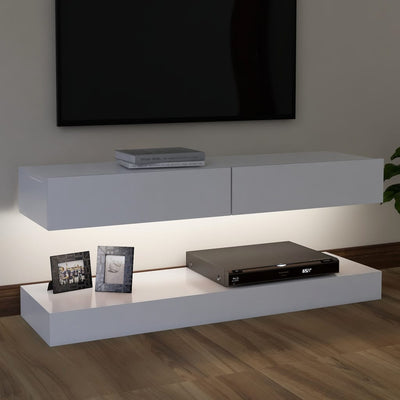 vidaXL TV Cabinet with LED Lights White 120x35 cm