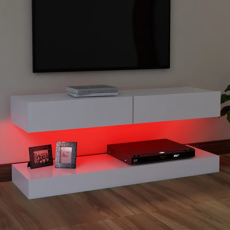 vidaXL TV Cabinet with LED Lights White 120x35 cm