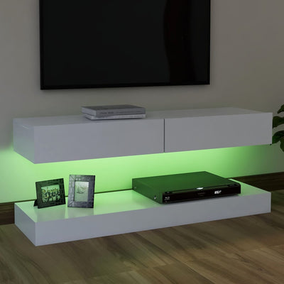 vidaXL TV Cabinet with LED Lights White 120x35 cm