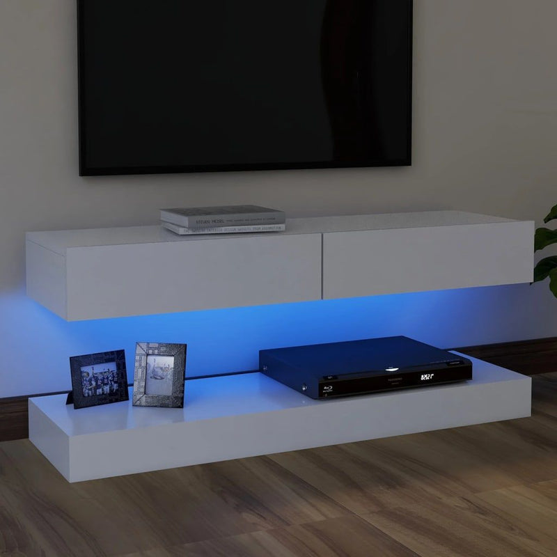 vidaXL TV Cabinet with LED Lights White 120x35 cm