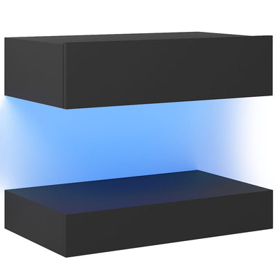 vidaXL TV Cabinets with LED Lights 2 pcs High Gloss Black 60x35 cm