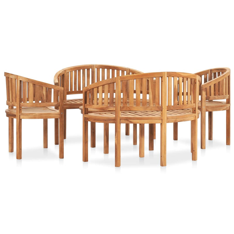 vidaXL 4 Piece Banana Garden Lounge Set Solid Teak Wood