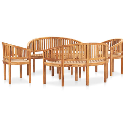 vidaXL 4 Piece Banana Garden Lounge Set Solid Teak Wood