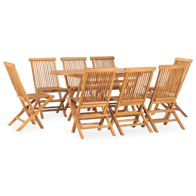 vidaXL 7 Piece Folding Outdoor Dining Set Solid Wood Teak