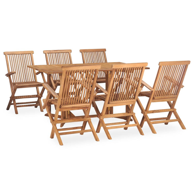 vidaXL 9 Piece Folding Outdoor Dining Set Solid Wood Teak
