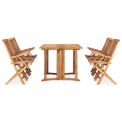 vidaXL 9 Piece Folding Outdoor Dining Set Solid Wood Teak