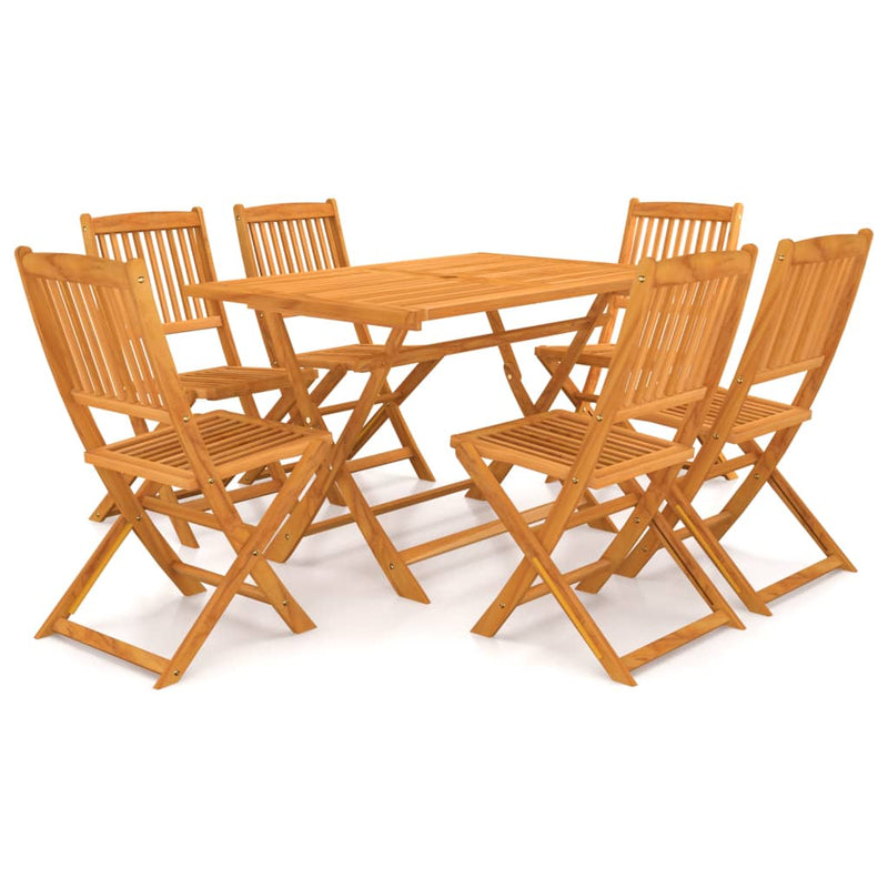 vidaXL 7 Piece Folding Garden Dining Set Solid Wood Acacia