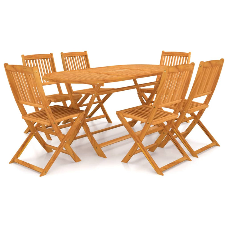 vidaXL 7 Piece Folding Garden Dining Set Solid Wood Acacia