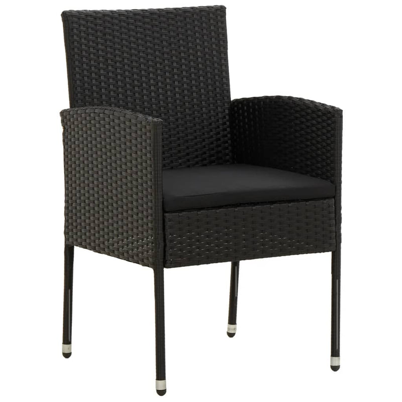 vidaXL 9 Piece Garden Dining Set Poly Rattan Black