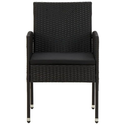 vidaXL 9 Piece Garden Dining Set Poly Rattan Black