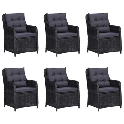 vidaXL 11 Piece Garden Dining Set Poly Rattan Black