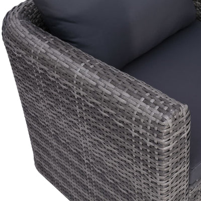 vidaXL 8 Piece Garden Lounge Set with Cushions Poly Rattan Grey